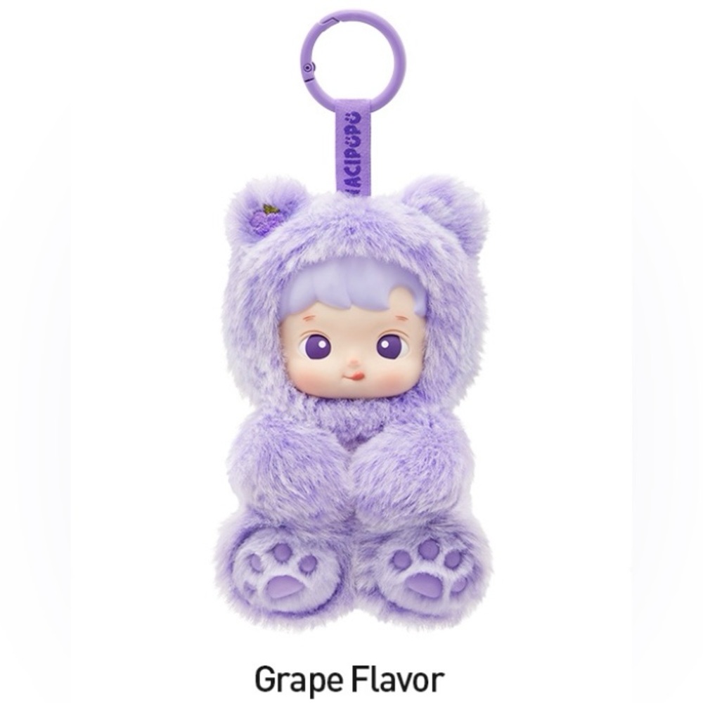 Pop Mart Hacipupu Gummy Bear Series Vinyl Plush Pendant Blind Box Grape Purple